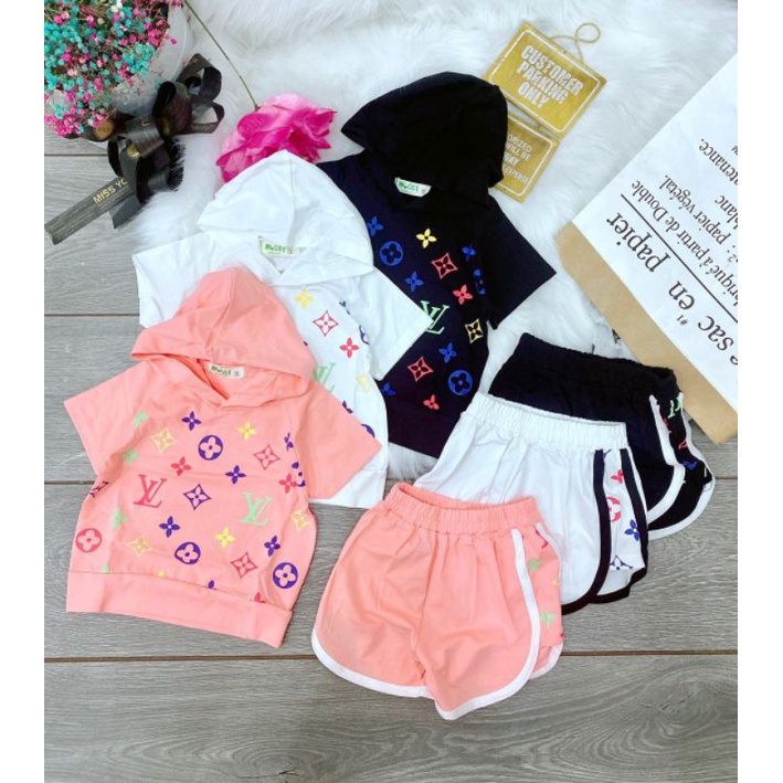 Bộ bé gái chanh sả hiphop có nón từ 8-24kg