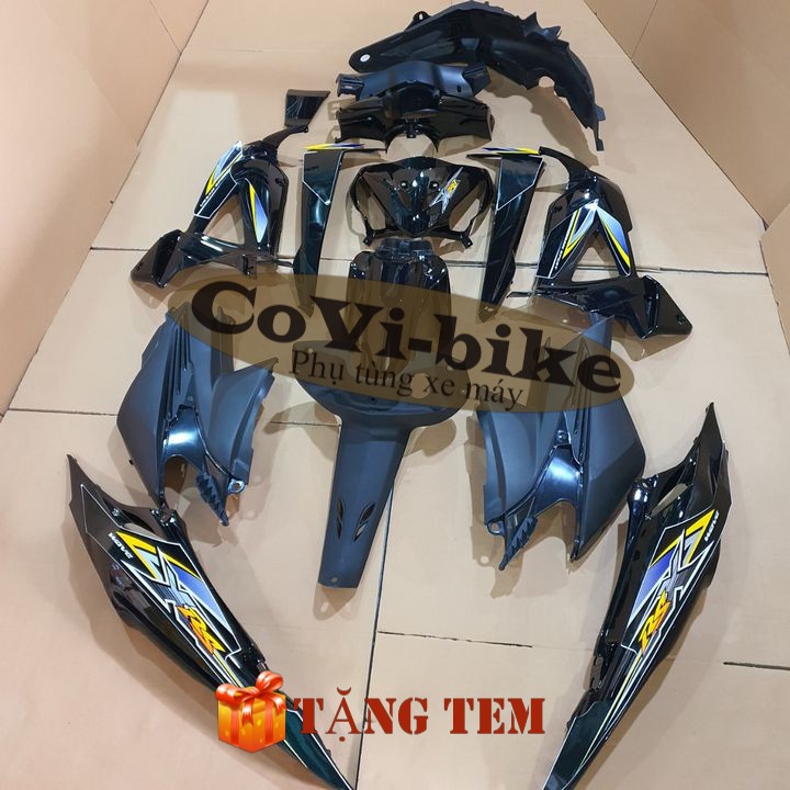 Bộ nhựa - dàn áo xe Wave RSX 100cc Nhựa ABS cao cấp Màu Đen - SPB-8488