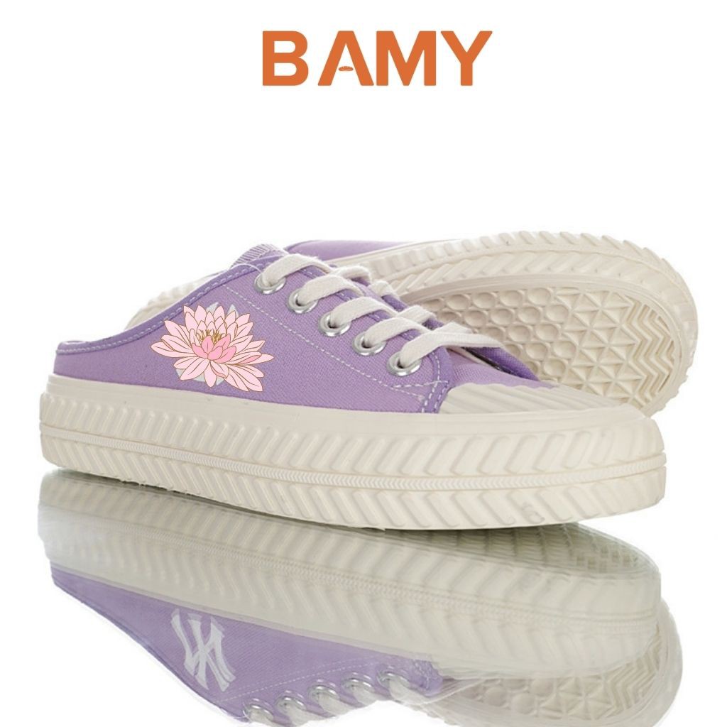 Giày sục thể thao L/A nữ nhiều màu, sục bánh mì đạp gót BAMY cao 3cm mẫu mới Form Rộng