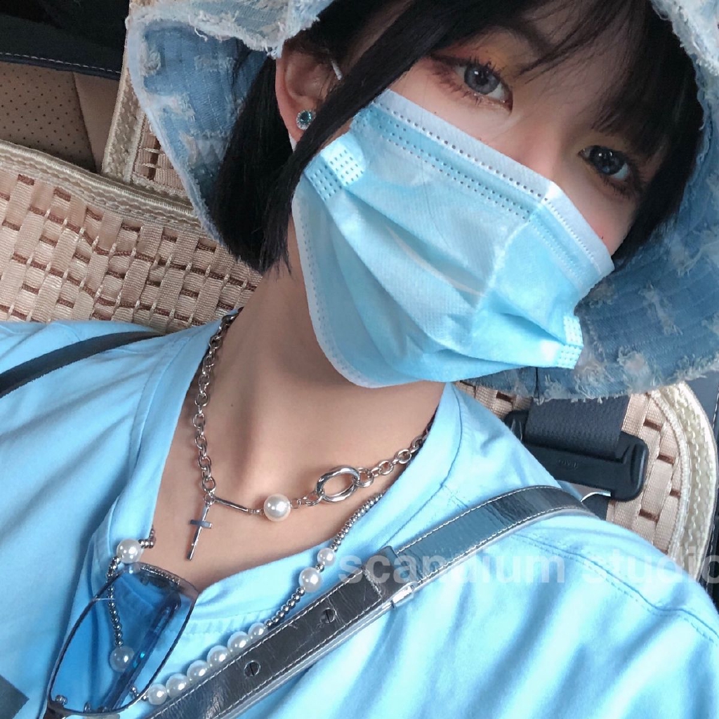 Vòng Cổ Mặt Chữ Thập Phối Ngọc Trai Giả Xinh Xắn Cá Tính Cho Nữ