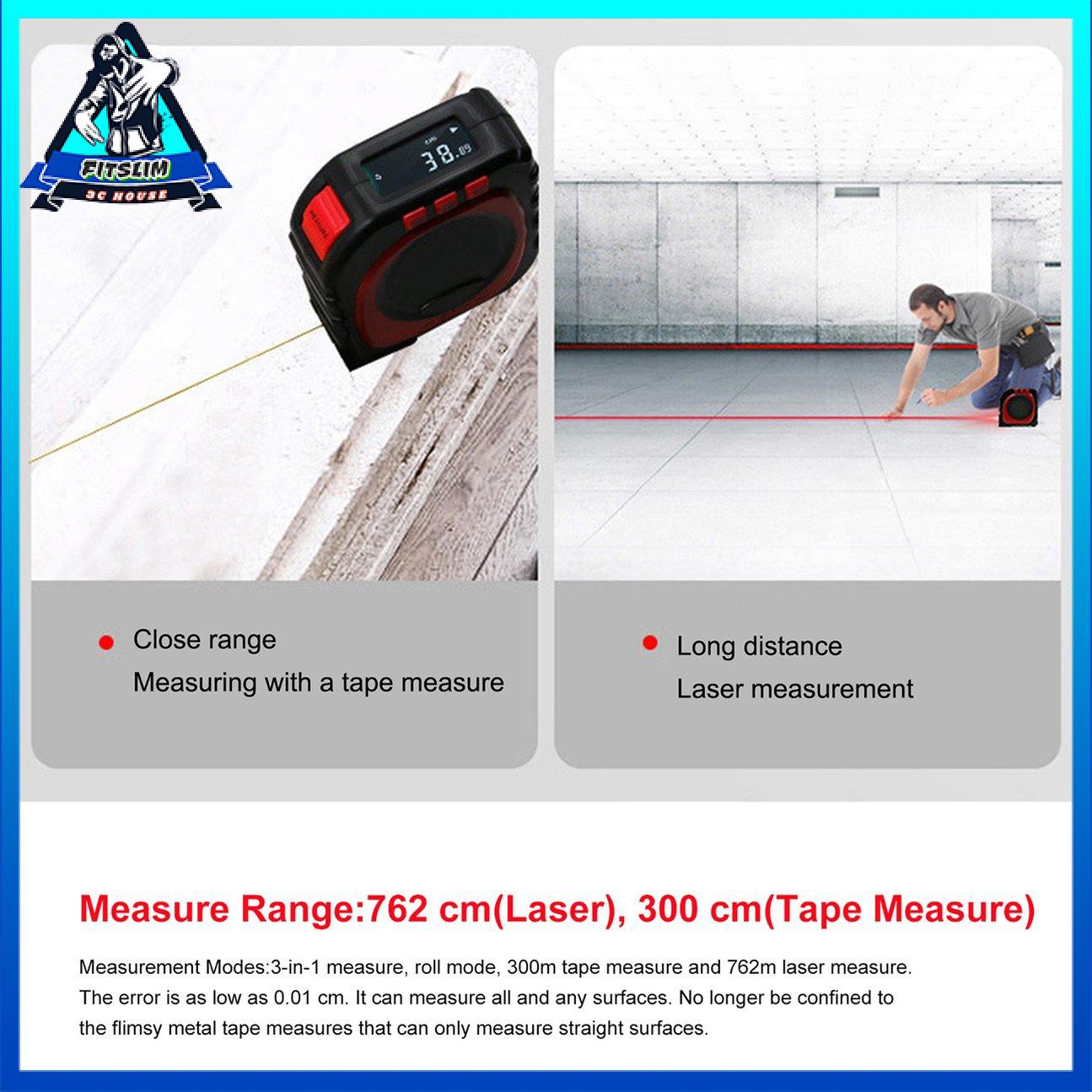 Công cụ đo khoảng cách bằng tia laser đo khoảng cách bằng thước đo kỹ thuật số 3 trong 1