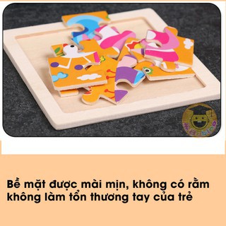 Đồ Chơi Xếp Hình Gỗ 9 Miếng Đồ Chơi Montessori Cho Bé