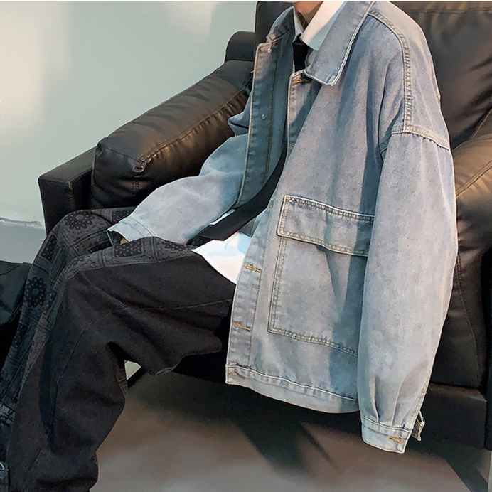 Áo khoác jean denim nam nữ unisex form rộng, áo khoát jacket jean nam nữ phong cách Hàn Quốc W92
