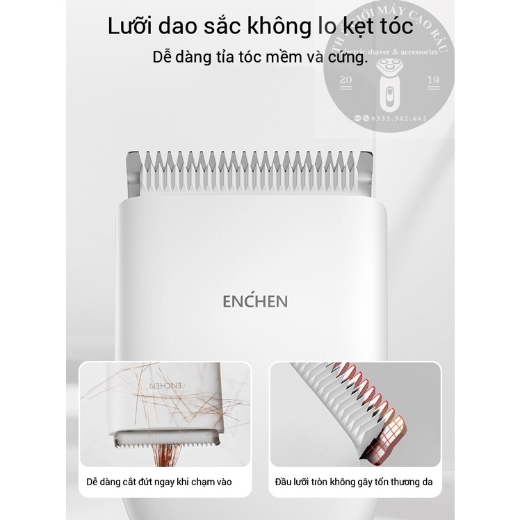 Tông đơ cắt tóc Xiaomi Enchen Boost cho gia đình và salon chuyên nghiệp, công suất 5W