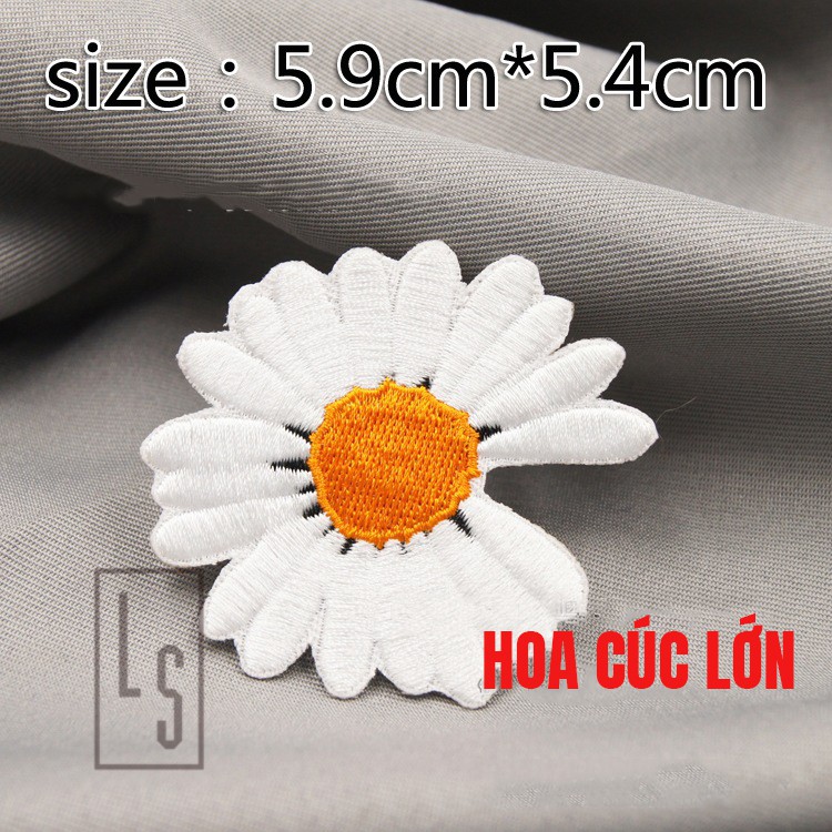 Miếng dán ủi quần áo sticker patches hoa cúc peaceminusone GD