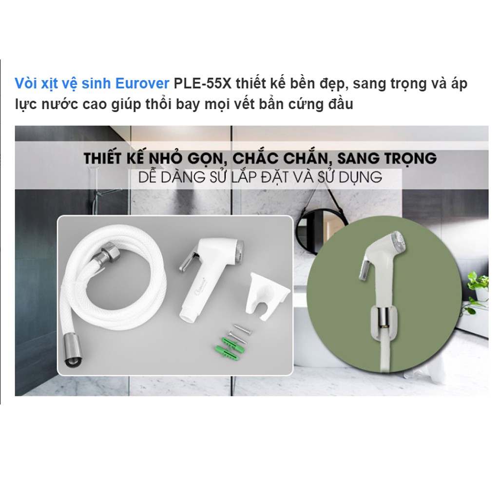 Vòi xịt vệ sinh Eurover PLE-55X nhựa trắng