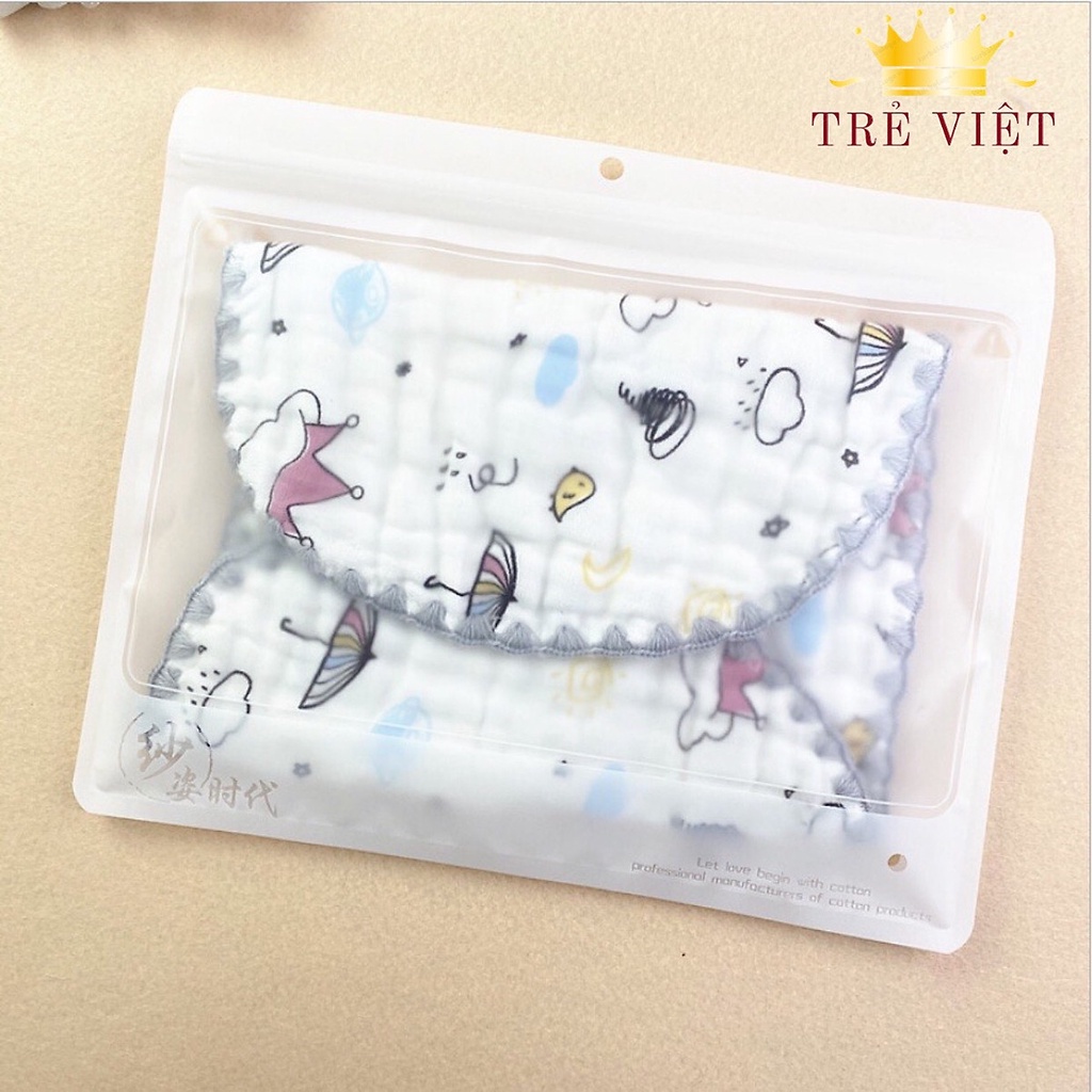 Gối xô UNMEI cho bé siêu thấm hút mồ hôi, vải cotton 100%, gối khăn xô cao cấp loại dày nhiều lớp