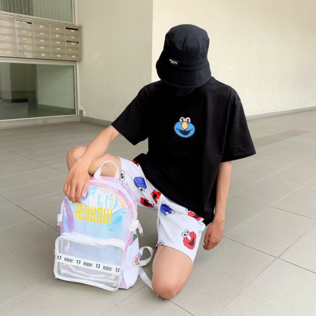 ÁO THUN TAY LỠ UNISEX CẶP ẾCH ELMO