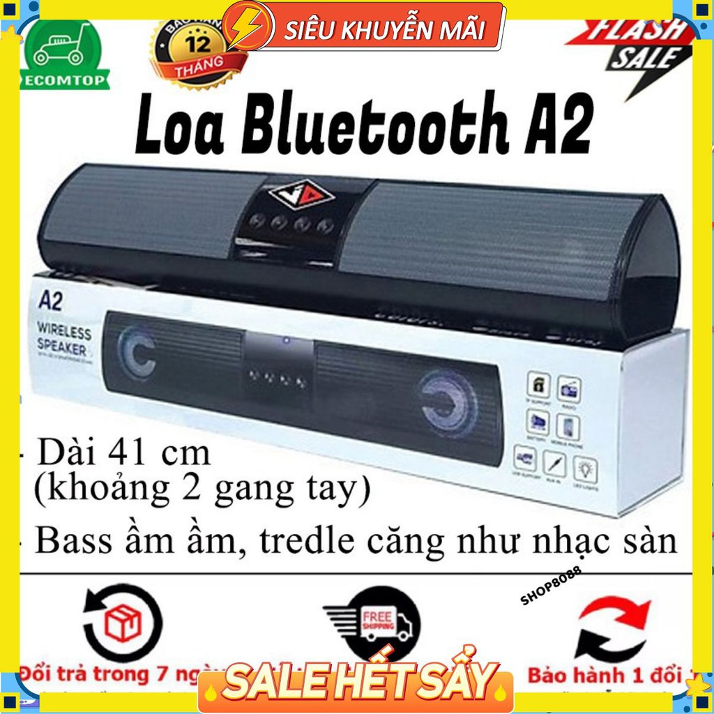 Loa Bluetooth Speaker A2 Dáng Dài 2 Loa Cực Đỉnh, Kểu Dáng Sang Trọng Hỗ Trợ Thẻ Nhớ