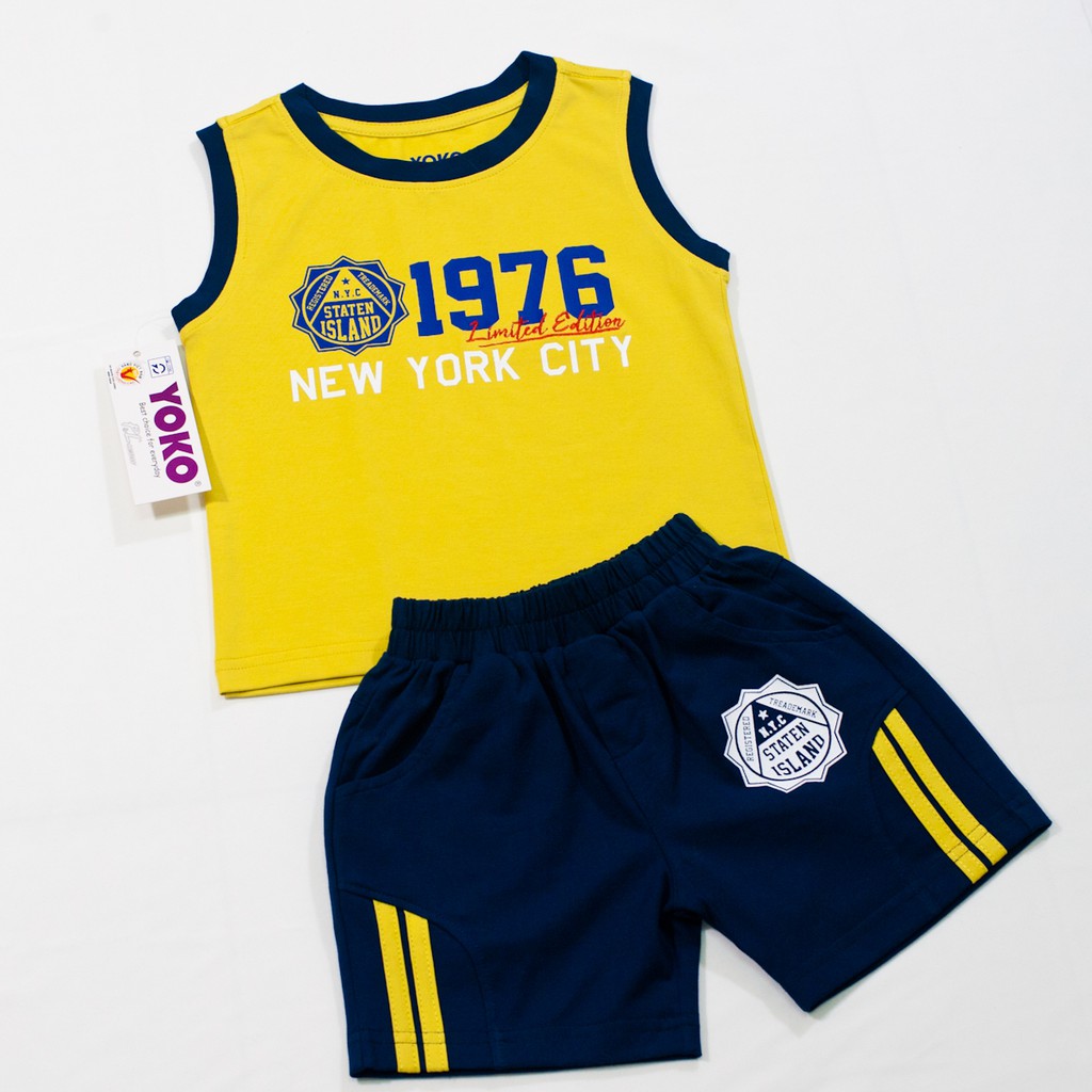 [Mã BMBAU50 giảm 50K đơn 150K] Bộ Quần Áo Thun Sát Nách Bé Trai (1-5 Tuổi) YOKO KID’S FASHION 20027T