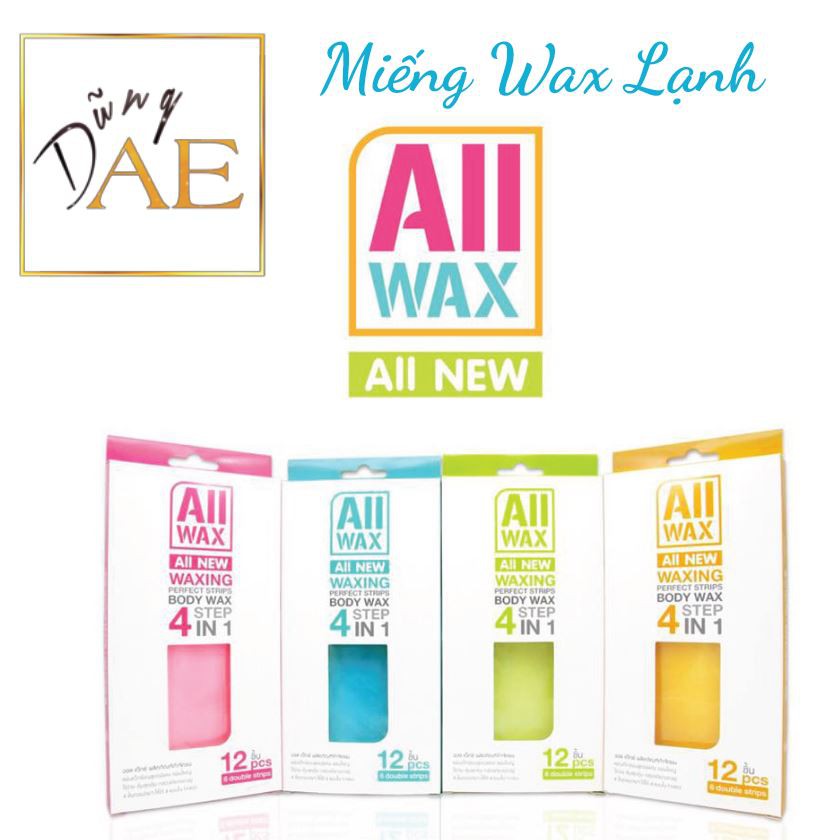 Miếng Wax Lạnh All Wax 4 Step In 1 Thái Lan - Waxing Perfect Strips - Hộp 12 Miếng