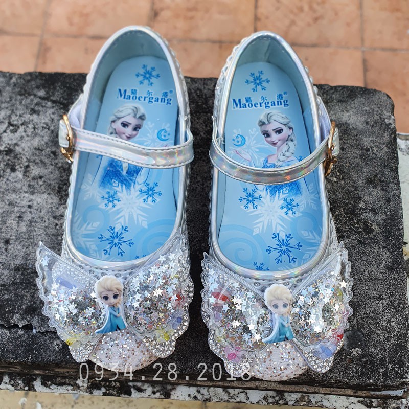 Giày búp bê công chúa elsa cao cấp cho bé gái 2-6 tuổi có kim tuyến lấp lánh
