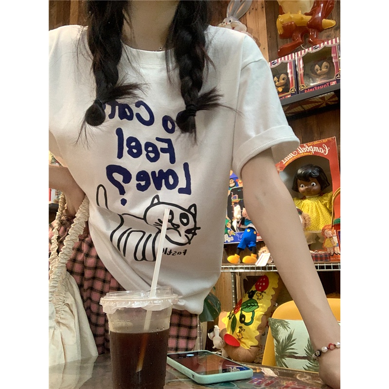 Áo Thun Nữ Ngắn Tay Cổ Tròn Thời Trang Hàn