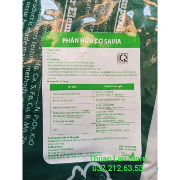 Phân Hữu Cơ Tan Chậm Jord Nauy Saiva gói 2kg