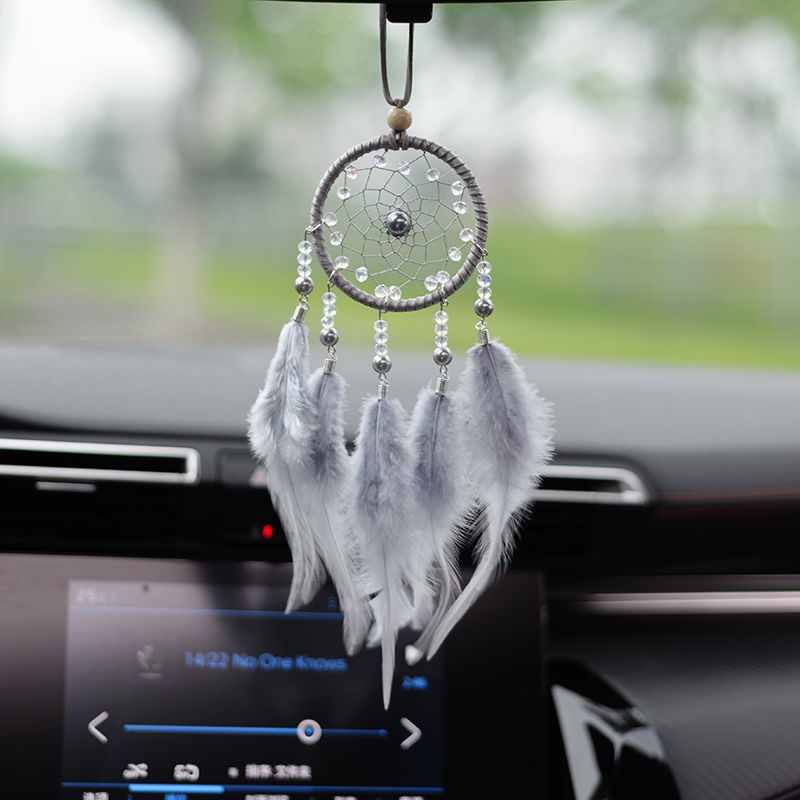 Lưới Giấc Mơ Lông Vũ Treo Trang Trí Xe Hơi