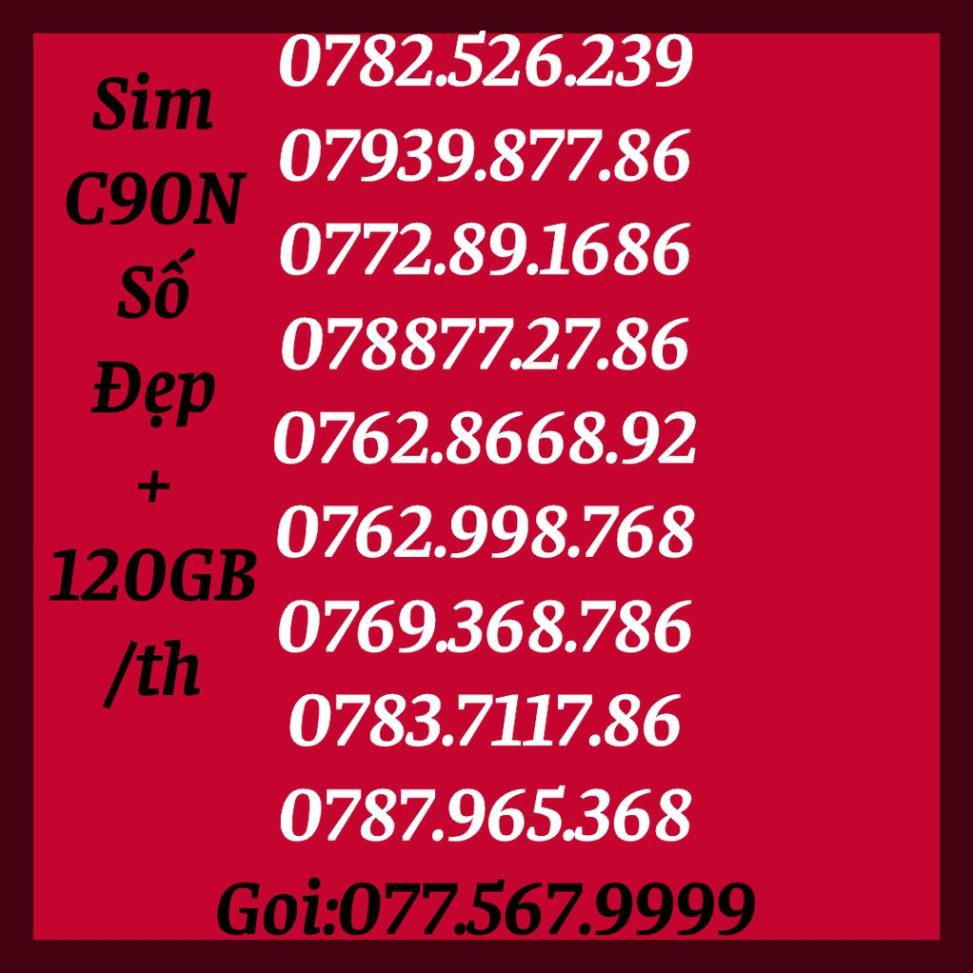 Chọn SIM Số Đẹp 4G LIỀN TAY MOBI C90N 120 GB/THÁNG + 1000 phút gọi nội mạng + 50 phút liên mạng