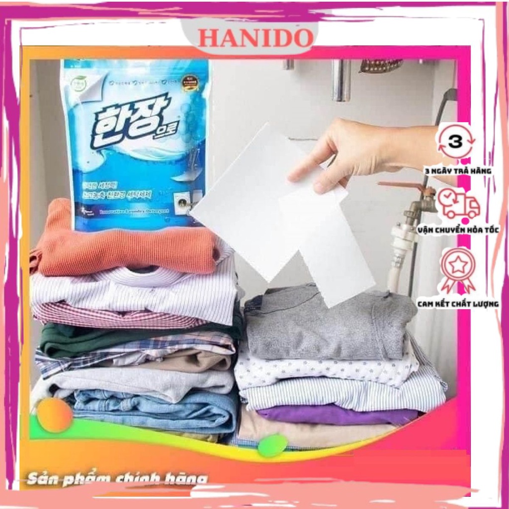 Giấy giặt quần áo Hàn Quốc Han Jang 10 tờ - 2 trong 1 Giặt và Xả