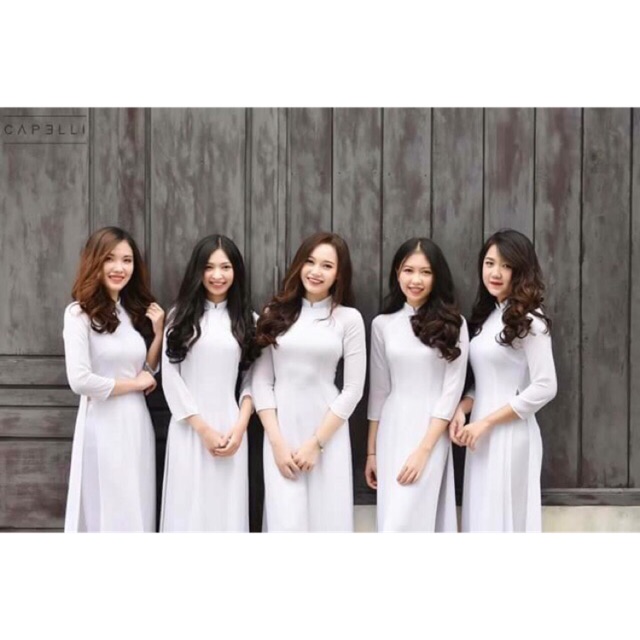 Áo dài trắng lụa kèm quần