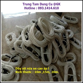 DÂY XỊT RỬA XE CAO ÁP, dây rửa xe ren 22mm dùng cho máy rửa xe gia đình, máy rửa xe mini