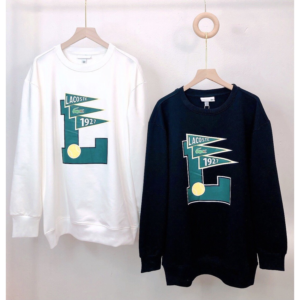 Áo thun sweater phom Unisex dài tay màu trắng và đen chất cotton nỉ da cá xịn