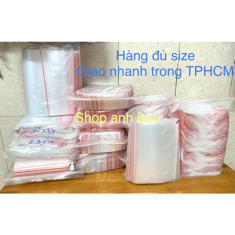 [Q11] 1Kg Túi Zip Chỉ Đỏ Đủ Size Từ 5x8cm-35x46cm