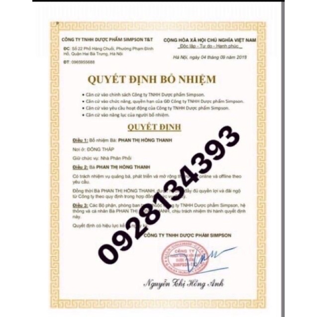 1 tháng Giảm Cân Vip 9 PP YANHEE 9 Viên Giảm cực Mạnh 4 tuần