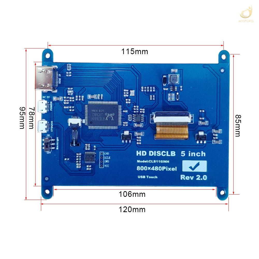 Màn Hình Cảm Ứng 5 Inch Hd 800x480 Cho Raspberry Pi