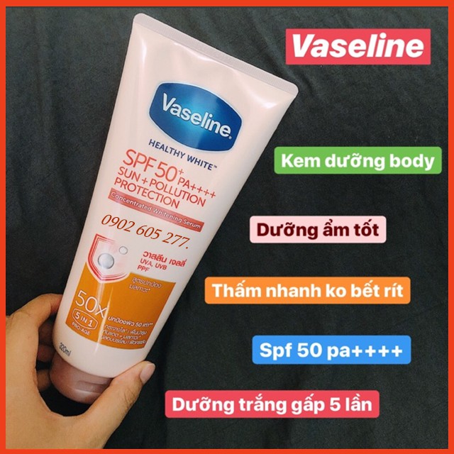 [hàng xịn]Kem dưỡng trắng da VASELINE 50X Thái Lan chính hãng