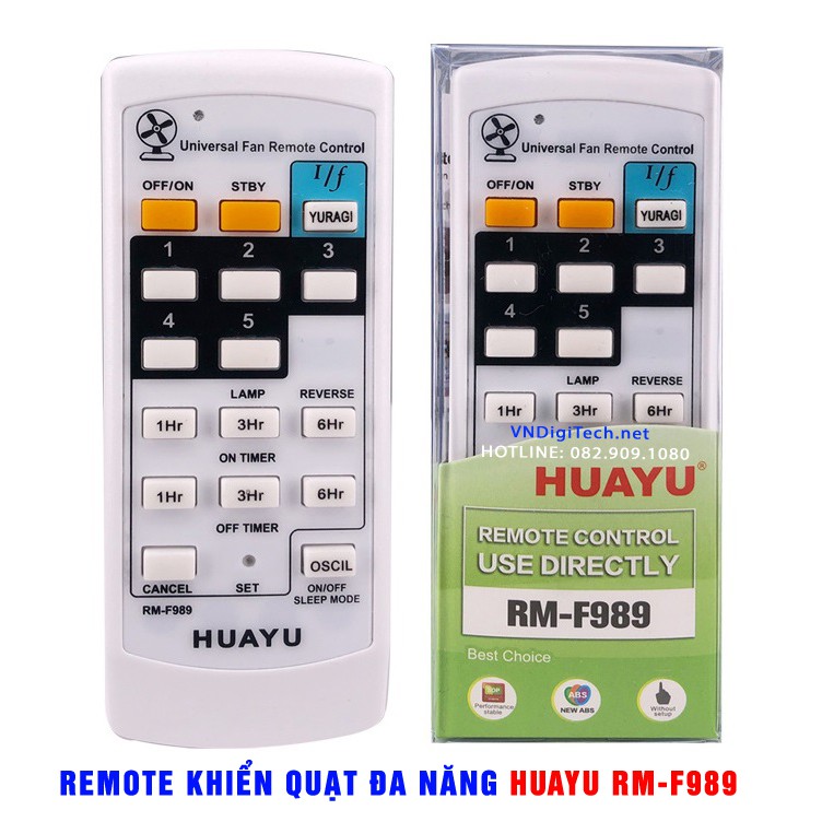 Điều khiển quạt đa năng RM-F989 HUAYU dùng khiển cho các dòng quạt bàn, quạt treo tường, quạt trần ...