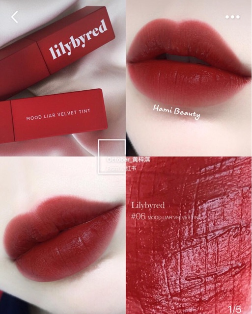 Son LilyByRed Mood Liar Velvet Tint trọn bộ 6 màu hot trend