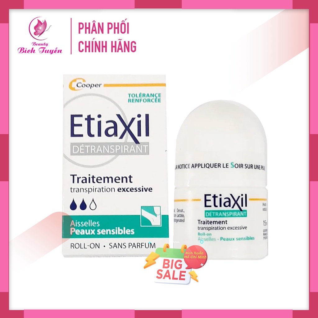 Lăn Khử Mùi ETIAXIL - Lăn Nách Extiaxil Khử Mùi Cơ Thể Hiệu Quả Suốt 72h Dành Cho Da Nhạy Cảm - 15ml