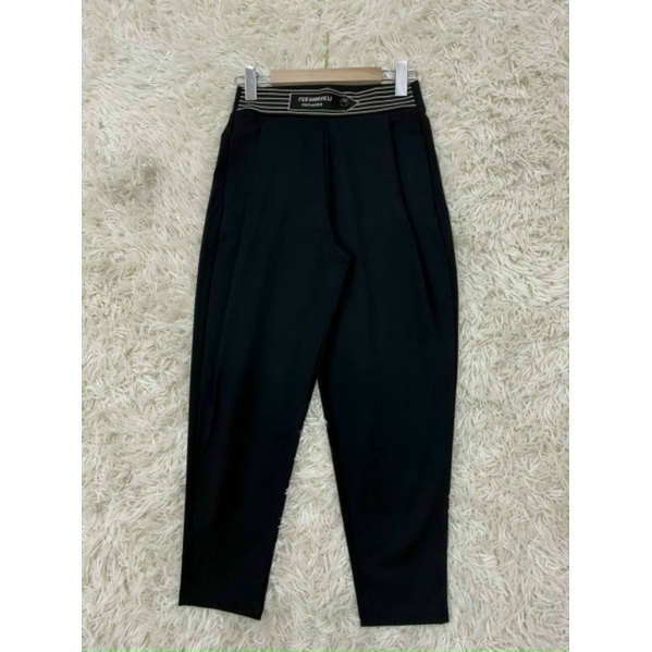 QUẦN BAGGY DÀI NỮ - QUẦN BOM CẠP CHỮ HỌA TIẾT - UMI Hàn Dày Dặn Co Giãn 4 Chiều