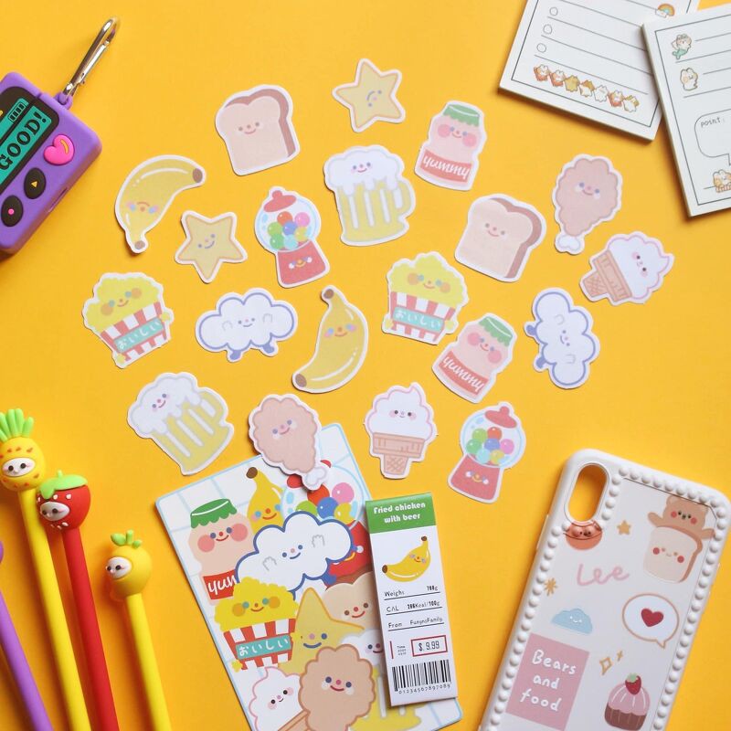 Sticker đồ ăn,hoạt hình siêu dễ thương (Ocsenshop)