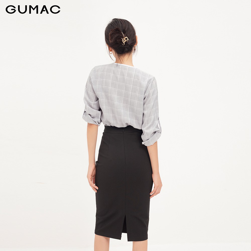 Áo sơ mi nữ caro viền GUMAC đủ màu, đủ size, đồ công sở thanh lịch AA12122 | BigBuy360 - bigbuy360.vn