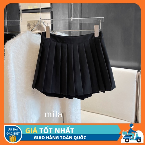 Quần váy xếp ly có lót vải vitex cao cấp loại 1 hai màu be, đen | WebRaoVat - webraovat.net.vn