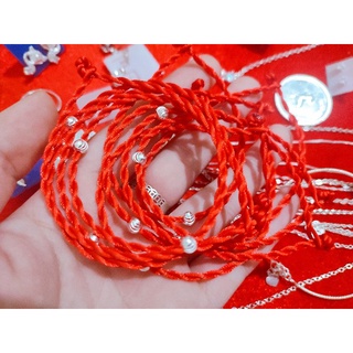 Dây chỉ đỏ mix bi bạc ta may mắn