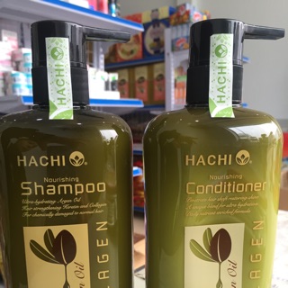 Bộ cặp dầu gội sạch gầu Hachi 500ml dành cho tóc khô và hư tổn
