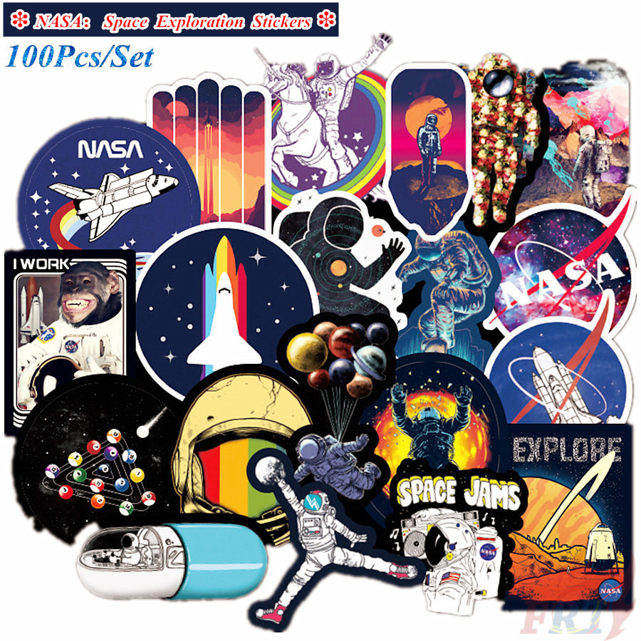 Bộ 100 Sticker Dán Hình Không Gian Nasa - Series 02