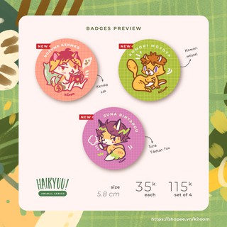 Huy hiệu Haikyuu Động vật