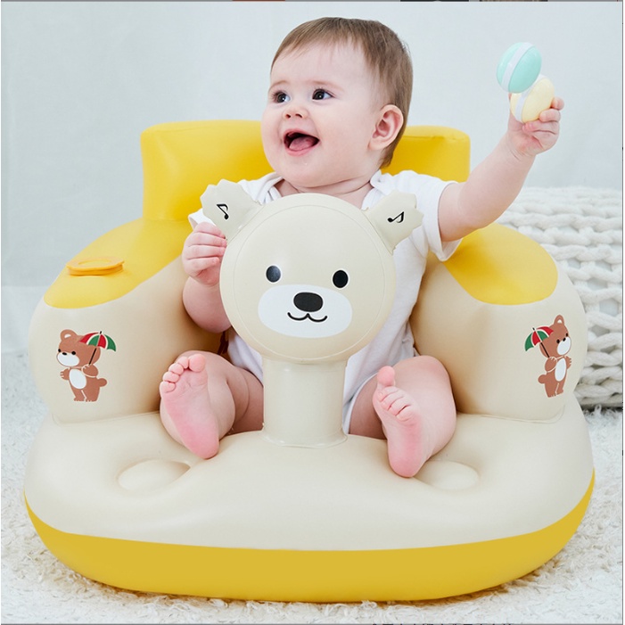 Ghế tập ngồi cho bé đa chức năng, ghế hơi phát nhạc giúp bé ngồi được khi tắm, thích thú và ham ăn