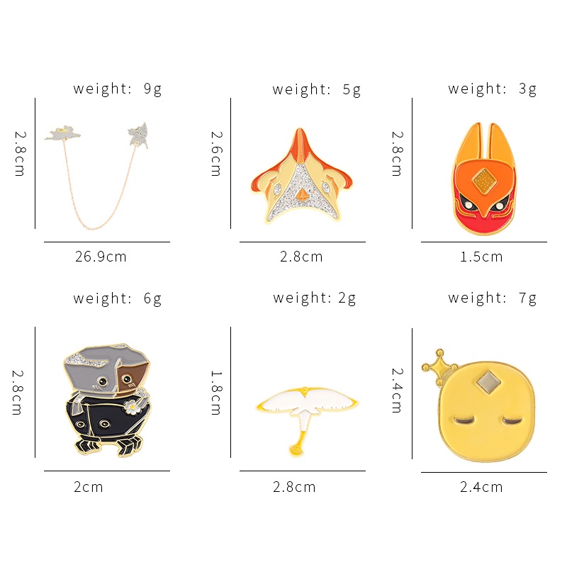 Ghim cài áo QIHE JEWELRY họa tiết nhân vật hoạt hình đáng yêu tùy chọn
