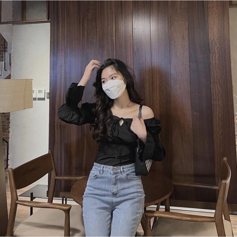 ÁO CROPTOP TRỄ VAI ĐỆM NGỰC NƠ CỔ SIÊU XINH