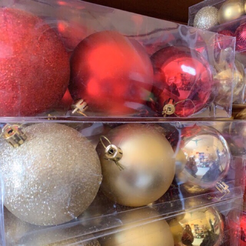 [ SIZE ĐẠI ] Set 6 quả châu size 8cm trang trí cây thông Noel, trang trí giáng sinh