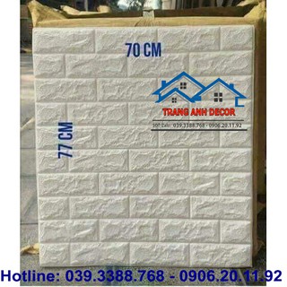 [Siêu rẻ siêu tiết kiệm] Xốp dán tường 3D giả gạch Màu Trắng 3mm loại 1