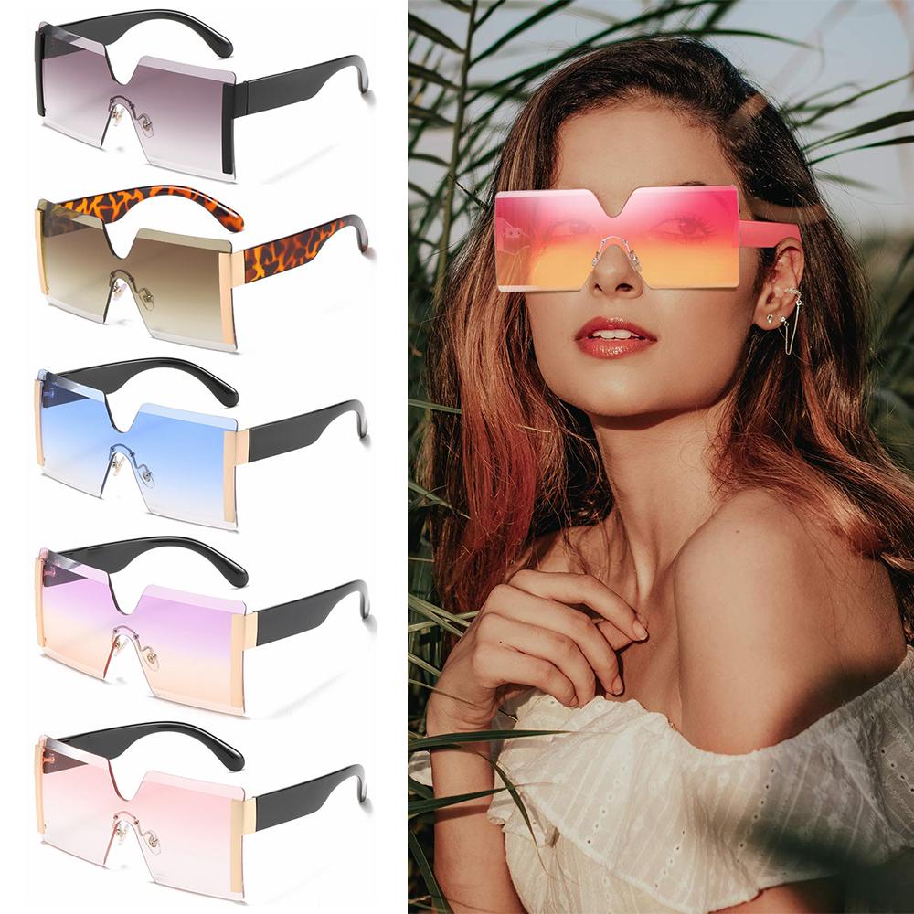 JUNE Kính Mát Vuông Oversize Không Gọng Chống Tia UV400 Thời Trang