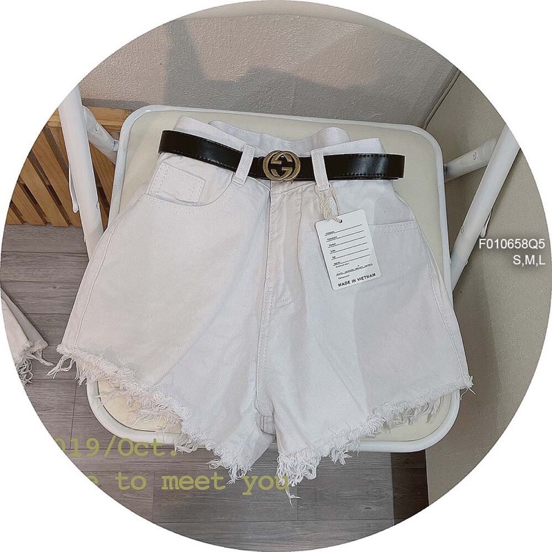 Quần short tua rua trắng đáy cao TT0106