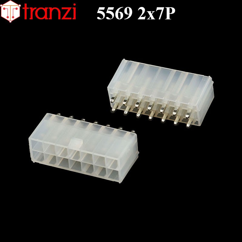 Giắc cắm header 4.2mm 5569 2x7P chân cắm thẳng trắng - túi 5 cái