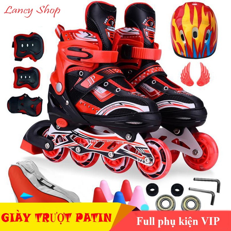 Giày patin Giày trượt patin Sport cao cấp dành cho trẻ em người lớn 4 bánh full đồ bảo hộ VTM