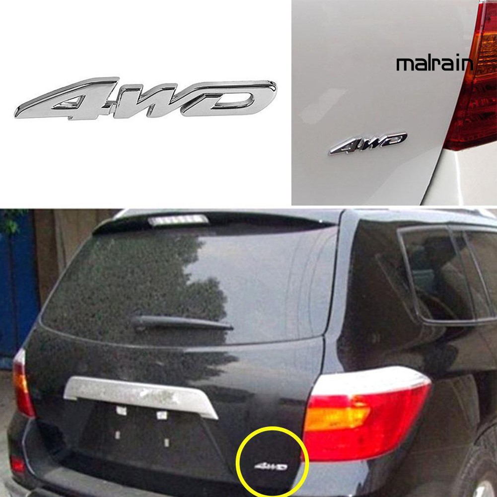 Miếng dán xe hơi logo chữ 4WD V6 V8 phong cách thể thao dành cho trang trí độc đáo