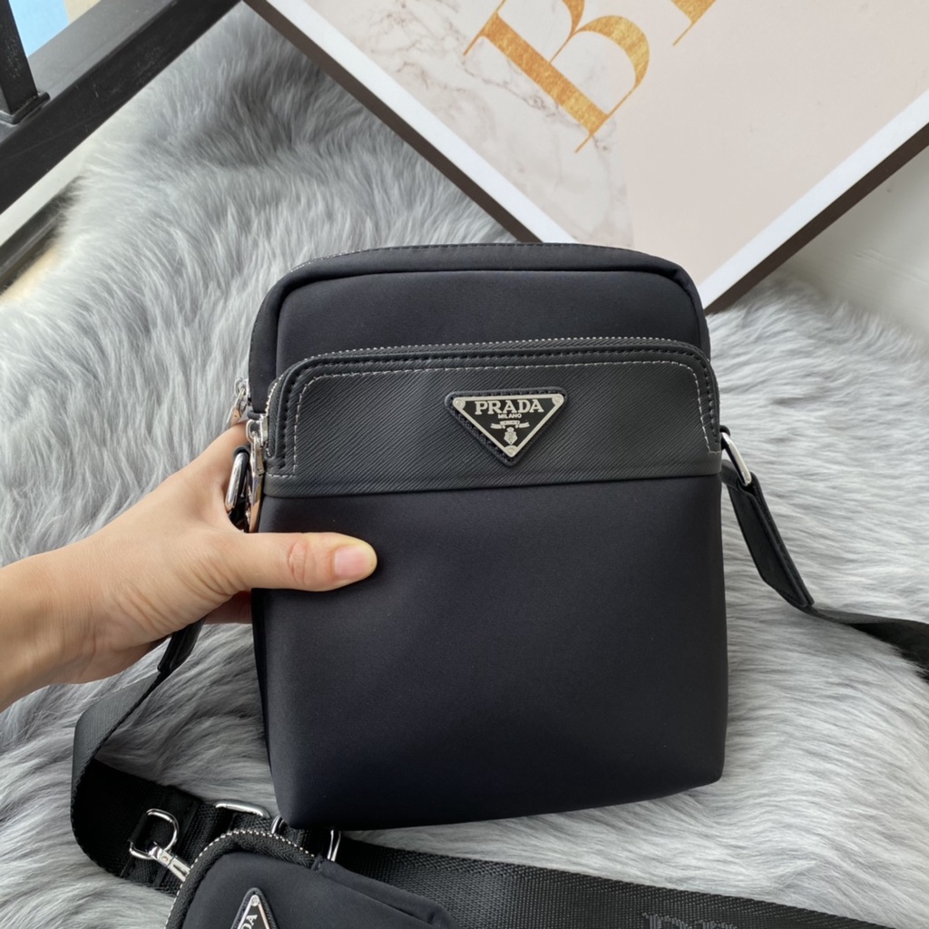 Túi đeo chéo nam da thật thời trang cao cấp Prada phong cách trẻ trung, thời thượng